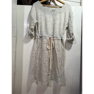 Anthropologie Saturday/Sunday tie-waist sweatshirt dress gray marled knit Size M